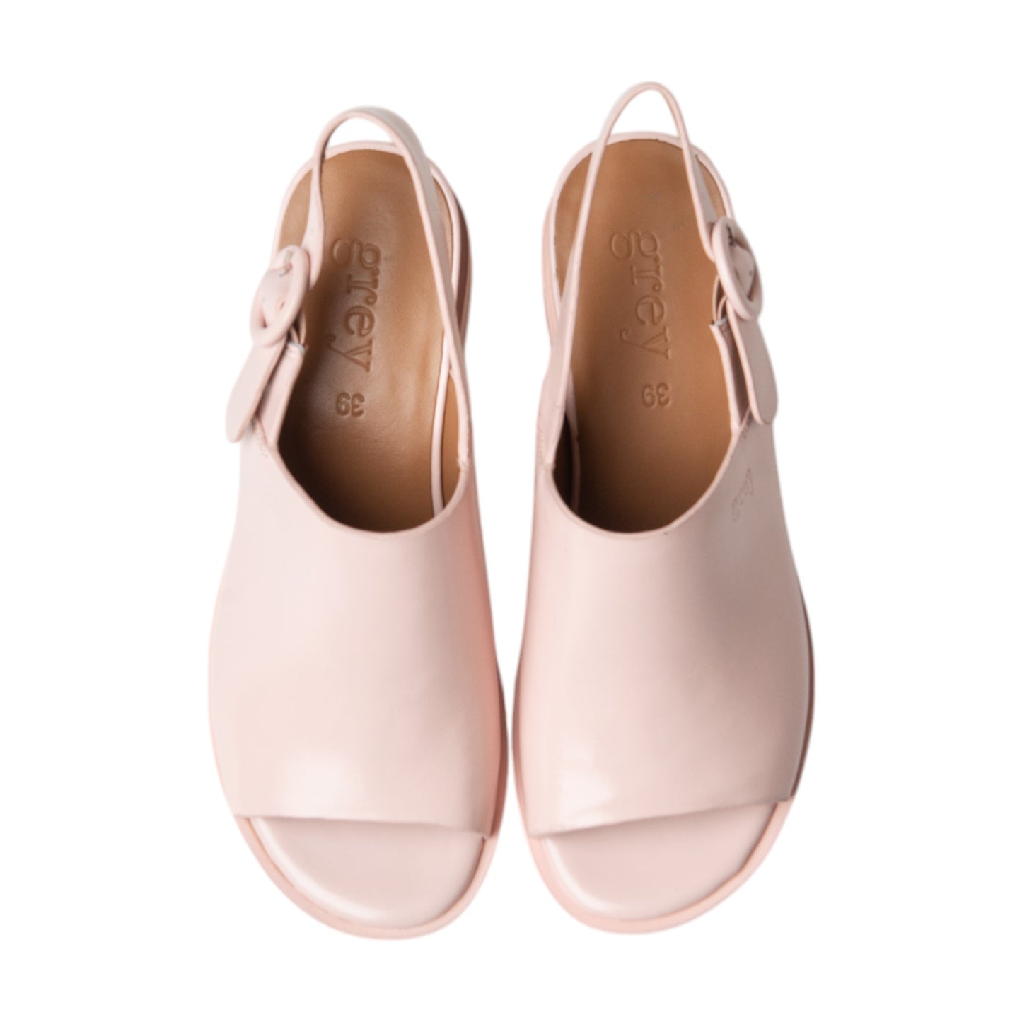 Ankle Sling Back Juliette Platform Wedge in Blush Pink
