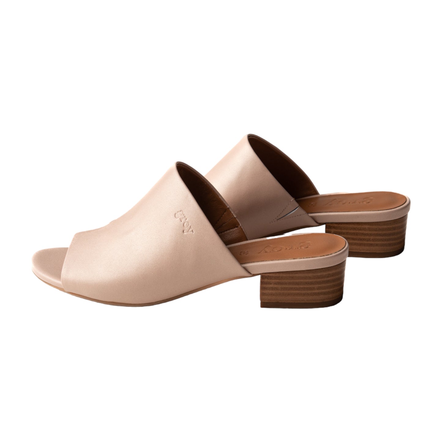 Low Heeled Mule Sandals (Blush)