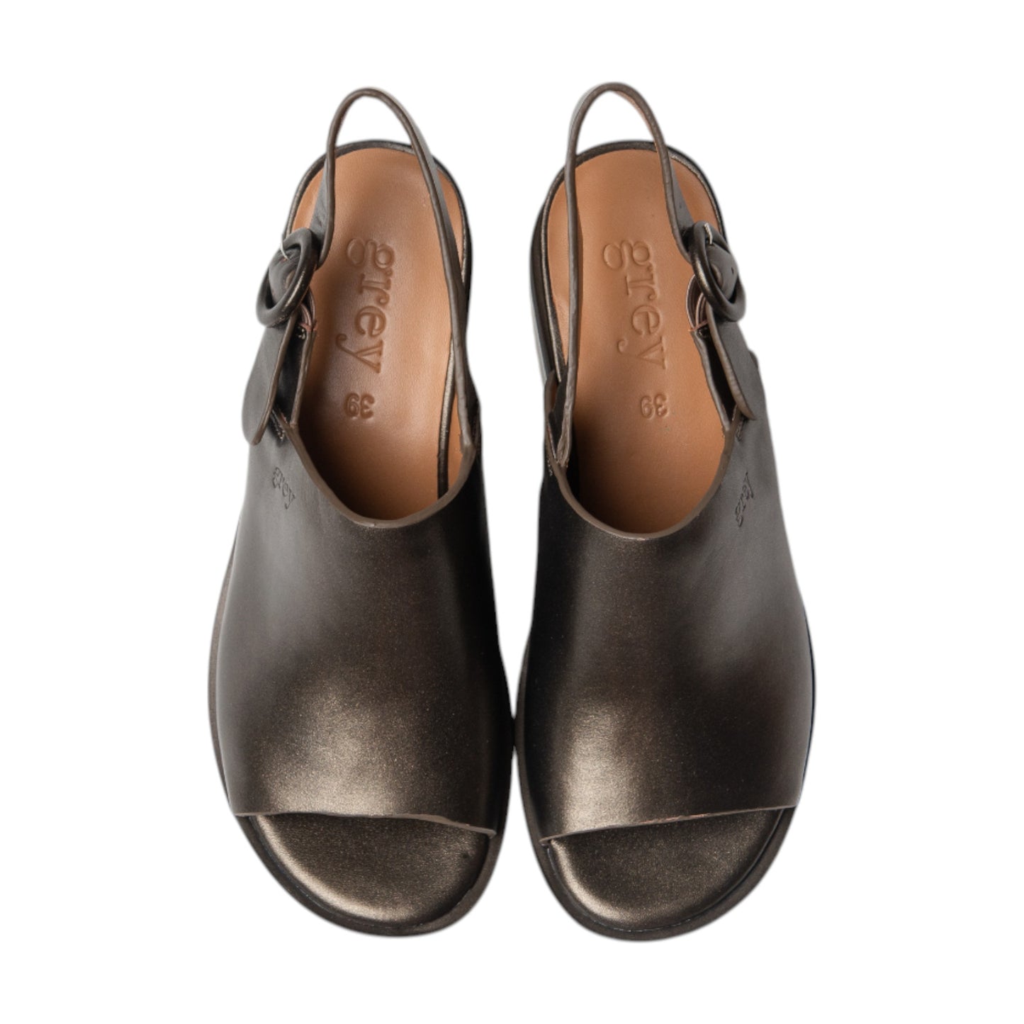 Ankle Sling Back Juliette Platform Wedge in Copper Bronze
