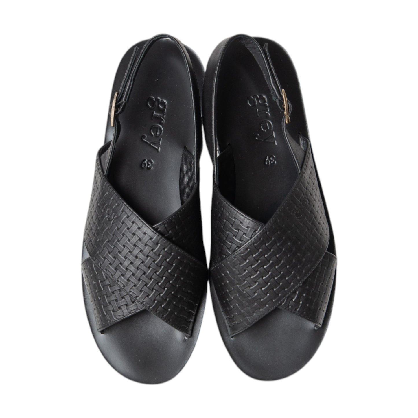 Cross Sandals in October Weave (Black)