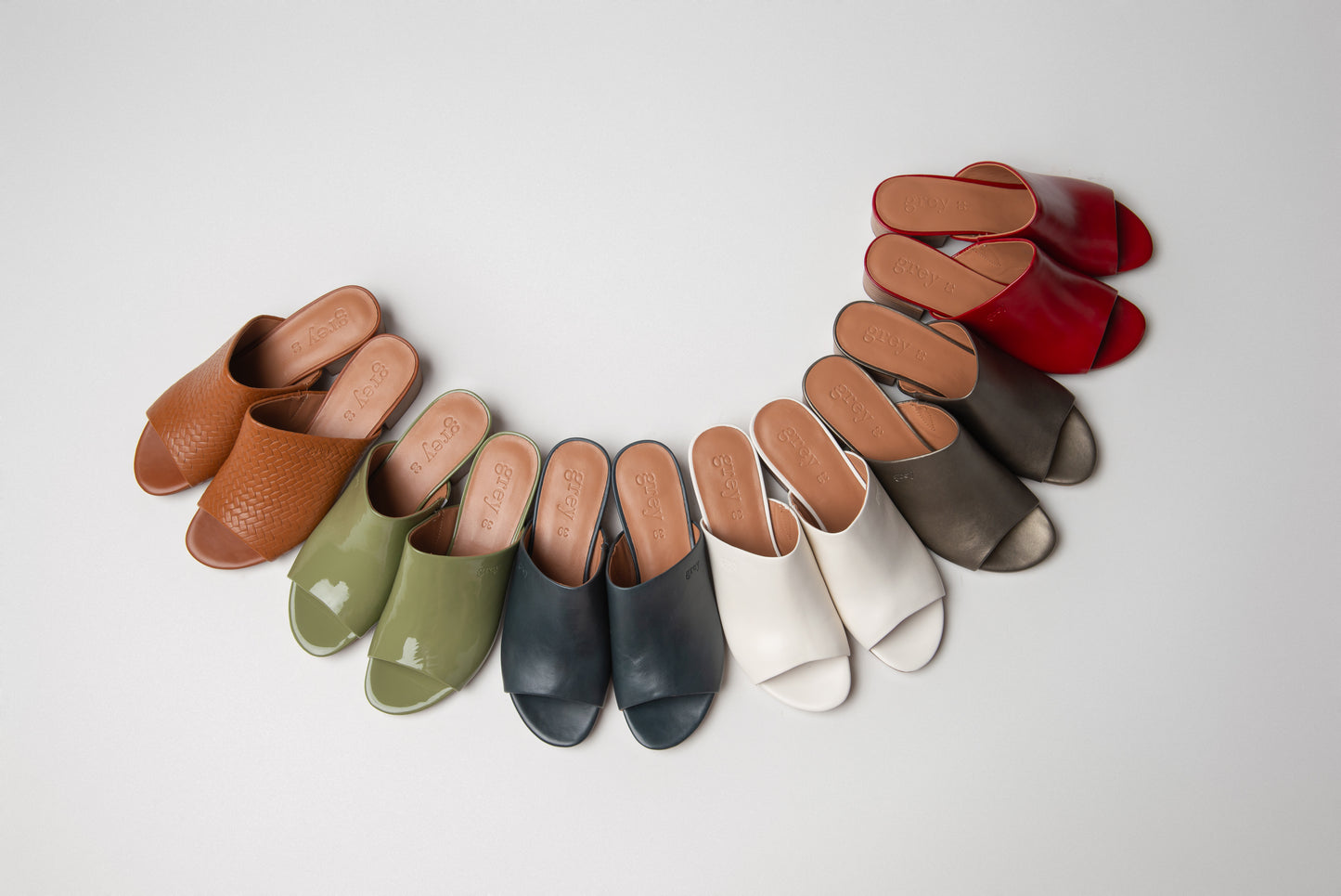 Low Heeled Mule Sandals (Heidi - Burgundy Red)