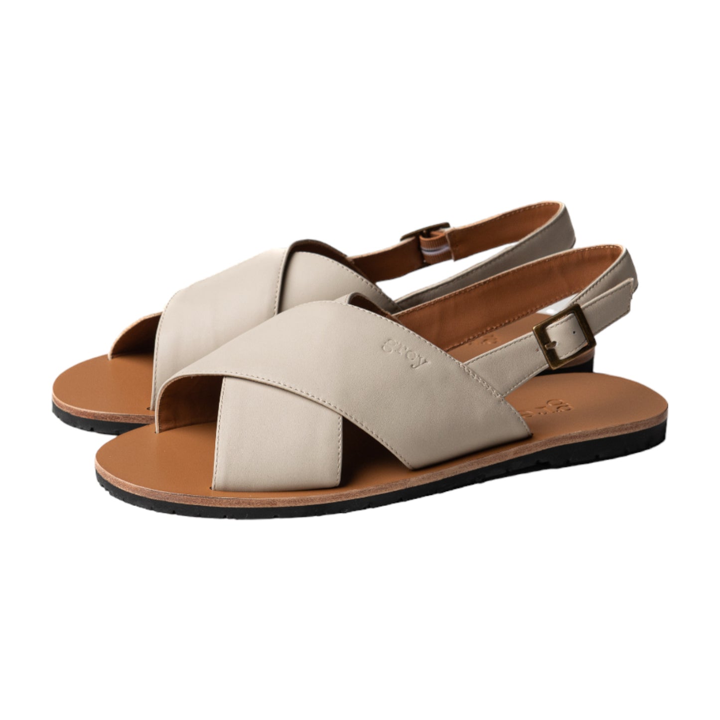 Cross Sandals in Ivan / Iva (Ivory)