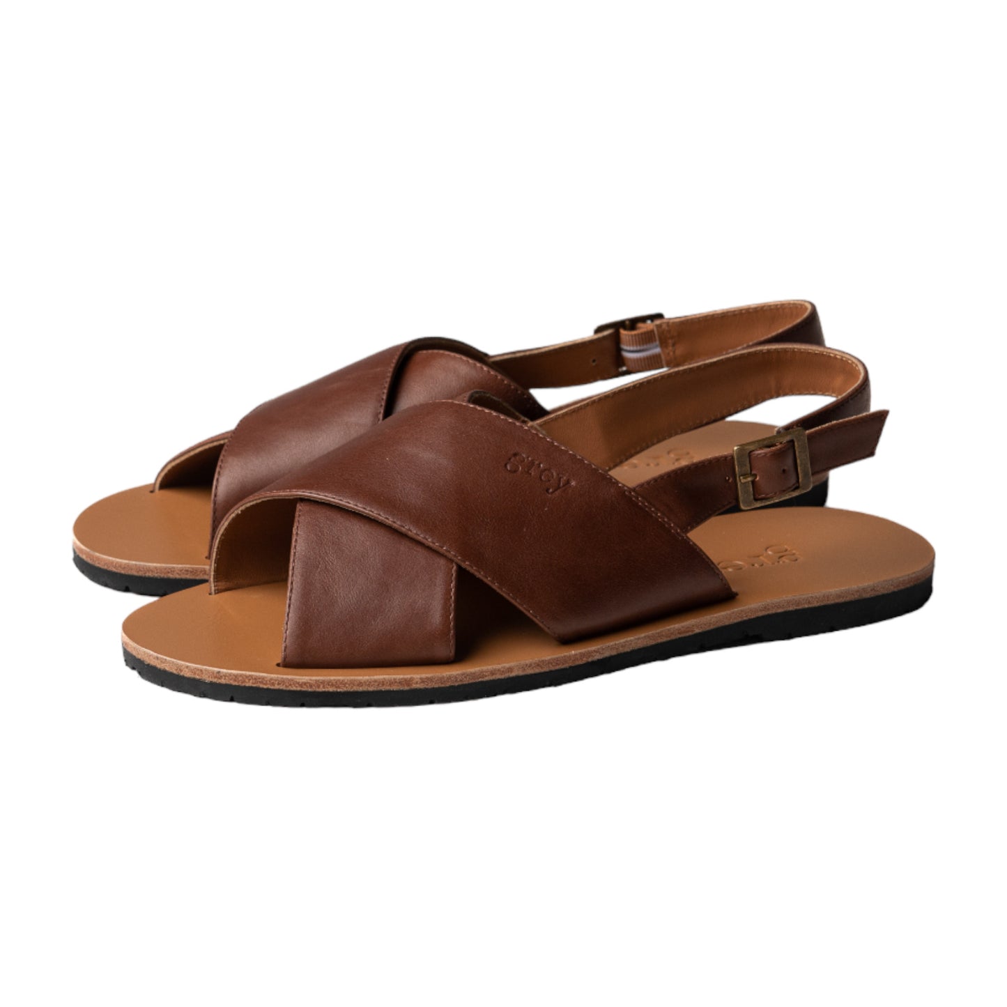 Cross Sandals in Wonda / Wolfe (Dark Wood)
