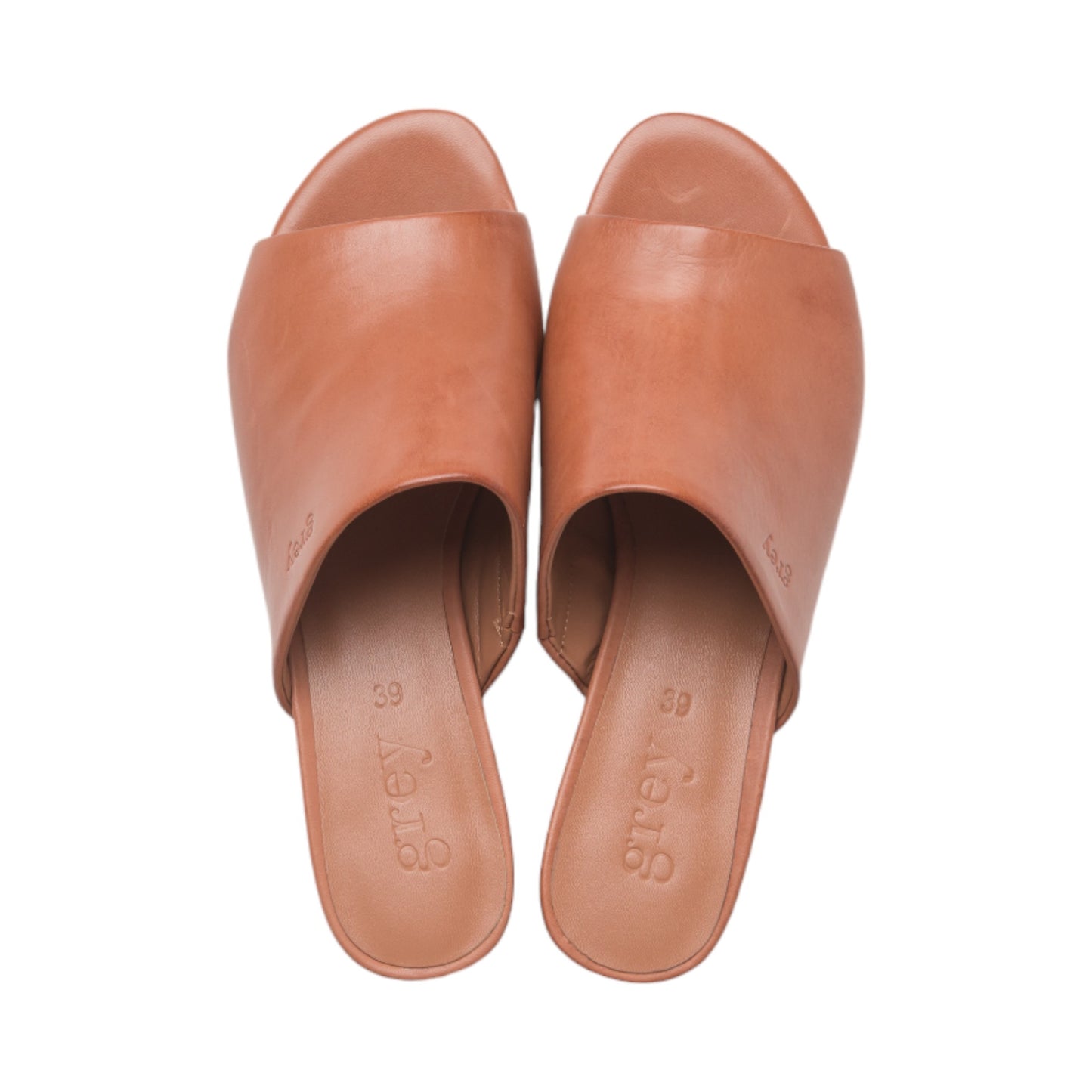 Low Heeled Mule Sandals (Brandy)
