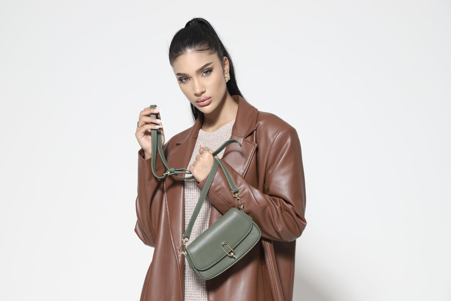 Grey By Ortenhill Eva Front Flap Mini Bag - Loden Green