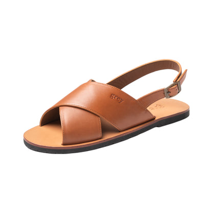 Cross Leather Sandals  in Amber / Abby (Amber)