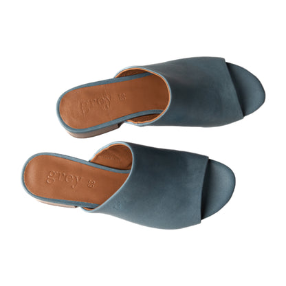 Low Heeled Mule Sandals (Cashmere Jeans) - Grey by Ortenhill