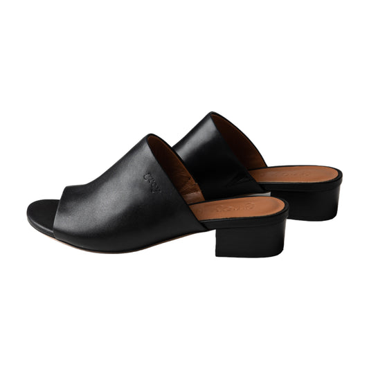 Low Heeled Mule Sandals (Celine - Odette Black)
