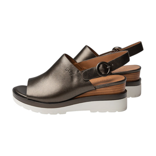 Ankle Sling Back Juliette Platform Wedge in Copper Bronze