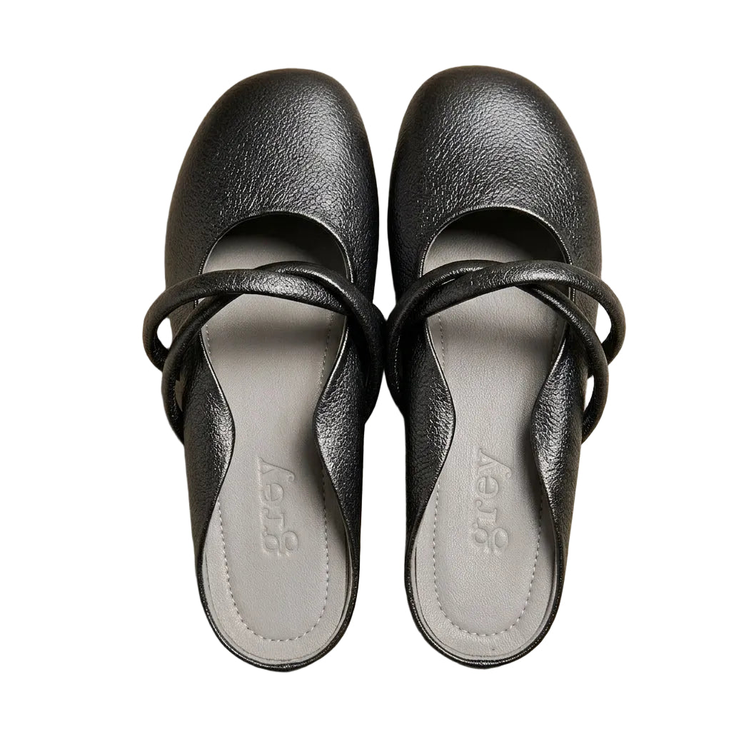 Mamiko Pebbled Leather Mules (Stone Grey) | Pre-Order closes on 30.10.26