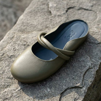 Mamiko Pebbled Leather Mules (Midori) | Pre-Order closes on 30.10.26