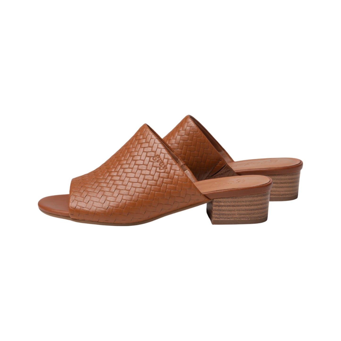 Low Heeled Mule Sandals (Heidi - Marron Weave)