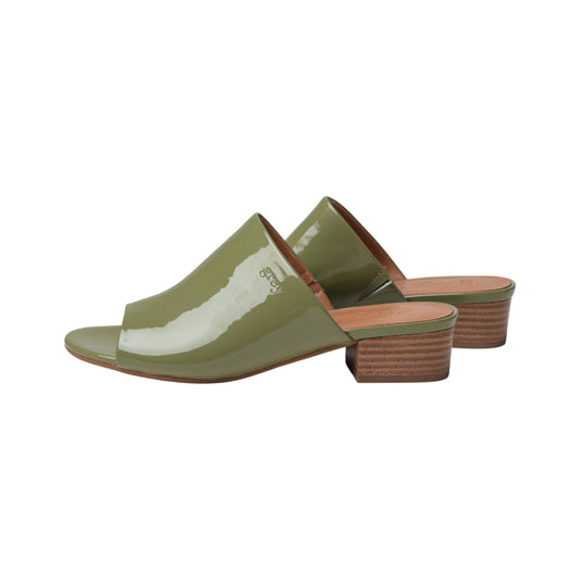 Low Heeled Mule Sandals (Heidi - Moss)