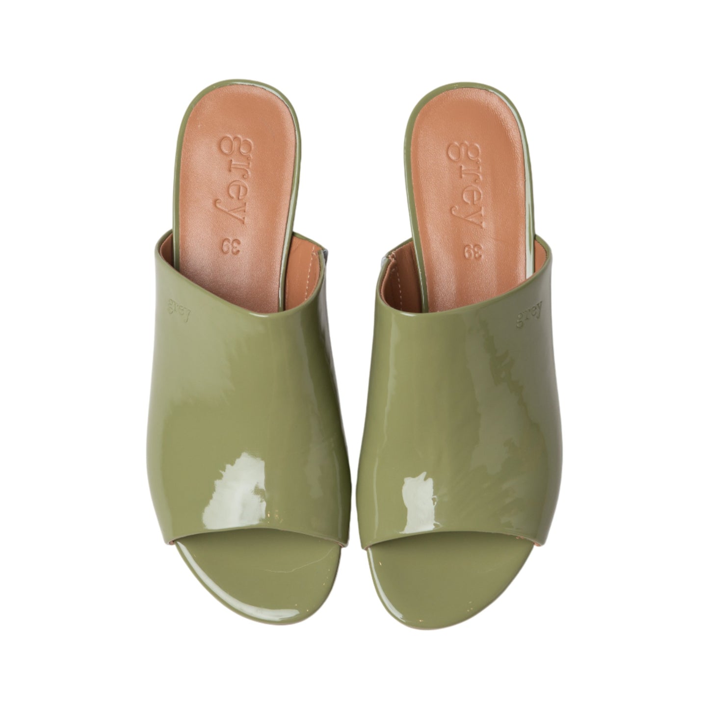 Low Heeled Mule Sandals (Heidi - Moss)