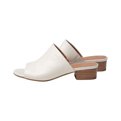 Low Heeled Mule Sandals (Heidi - Sage White)