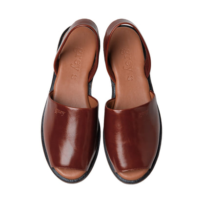 Madison Flats in Patent Brown - Grey by Ortenhill