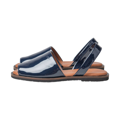 Madison Flats in Patent Dark Blue - Grey by Ortenhill
