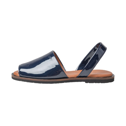 Madison Flats in Patent Dark Blue - Grey by Ortenhill