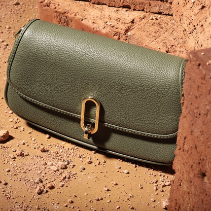 Eva Front Flap Mini Bag - Loden Green - Grey by Ortenhill