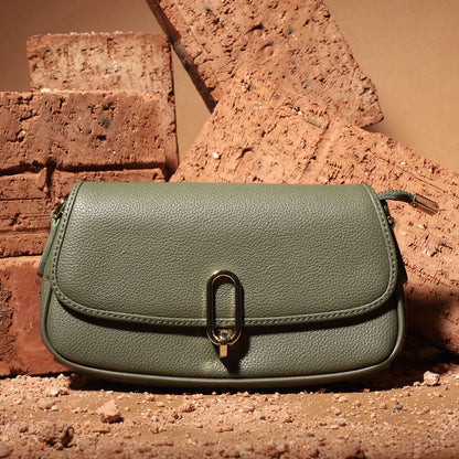 Eva Front Flap Mini Bag - Loden Green - Grey by Ortenhill