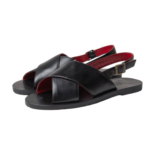 Cross Sandals in Odette / Odo Flats (Odette Black)
