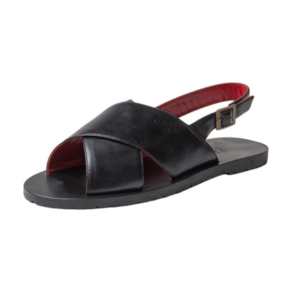 Cross Sandals in Odette / Odo Flats (Odette Black) - Grey by Ortenhill