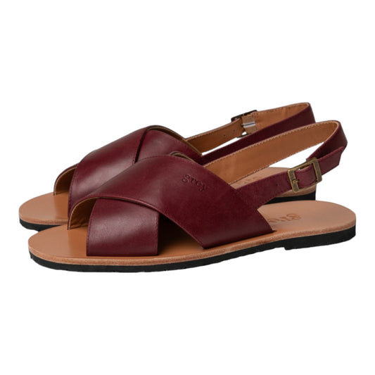 Cross Sandals in Noelle / Noel (Nutmeg)