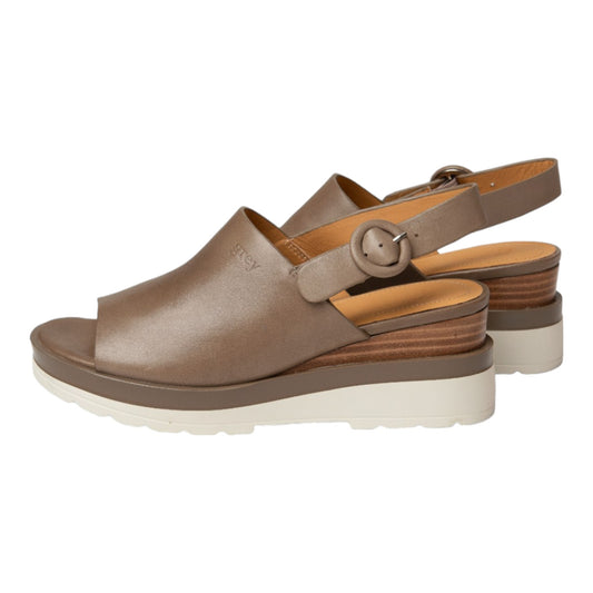 Ankle Sling Back Juliette Platform Wedge in Kangeroo (Size 41 Only)