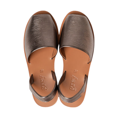 Metallics Leather Sandals - Textured Copper (Undrey)