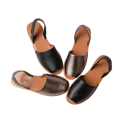 Metallics Leather Sandals - Textured Copper (Undrey)