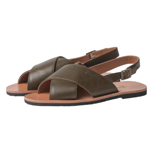 Cross Sandals in Rianna / Rio (Resort Green)