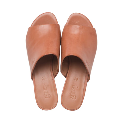 Low Heeled Mule Sandals (Brandy) - Grey by Ortenhill