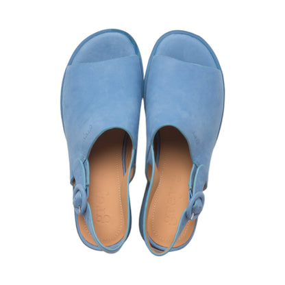 Ankle Sling Back Juliette Platform Wedge in Beach Blue