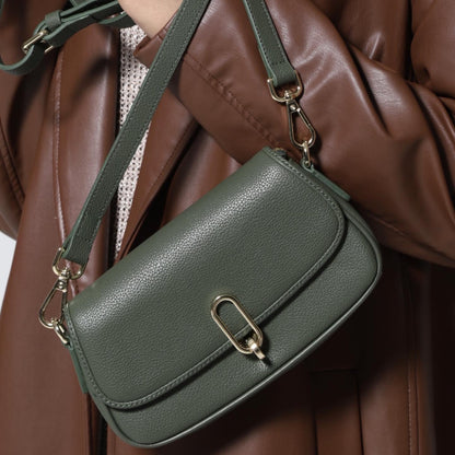 Eva Front Flap Mini Bag - Loden Green - Grey by Ortenhill