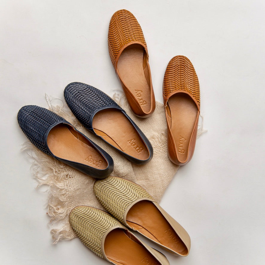 Yanagi Weave (Casual Flats) in Blue Wheat