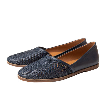 Yanagi Weave (Casual Flats) in Blue Wheat - Grey by Ortenhill