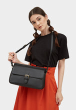 Thea Shoulder Flap Bag (Black) - greyortenhill