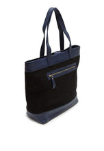 Evangeline Leather Felt Tote Blue - greyortenhill