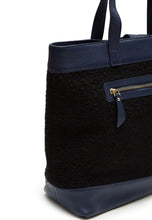Evangeline Leather Felt Tote Blue - greyortenhill