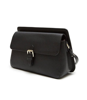 Thea Shoulder Flap Bag (Black) - greyortenhill