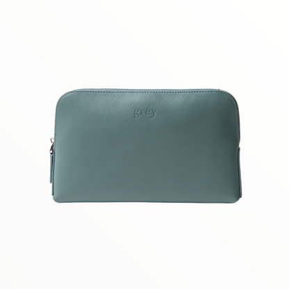 Mayden Unisex Leather Pochette - Beryl Green - Grey by Ortenhill
