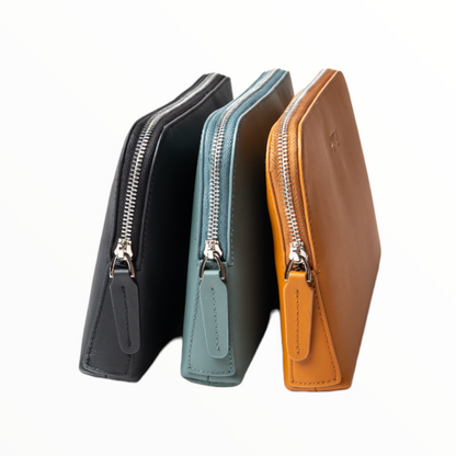 Mayden Unisex Leather Pochette - Camel - Grey by Ortenhill