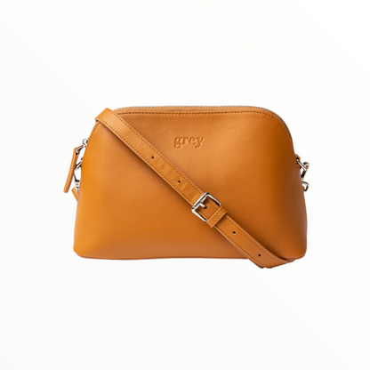 Mayden Leather Crossbody Classic in Camel - View Bundle Deal! - Grey by Ortenhill