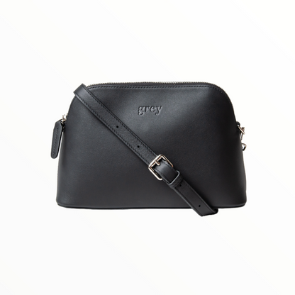 Mayden Leather Crossbody Classic - Black - Grey by Ortenhill
