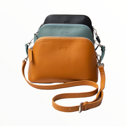Mayden Leather Crossbody Classic - Black - Grey by Ortenhill