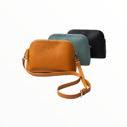 Mayden Leather Crossbody Classic in Camel - View Bundle Deal! - Grey by Ortenhill