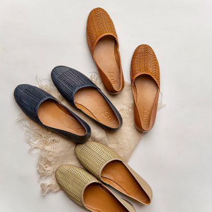 Yanagi Weave (Casual Flats) in Sun Dial - Grey by Ortenhill